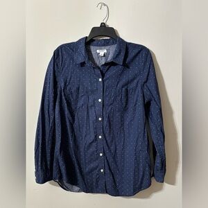 Large Old Navy blue polka dot button up